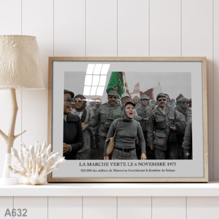 Tableau Photo Historique Marocaine : Décoration Murale La Marche Verte - Vente en ligne Rabat Marrakech Agadir