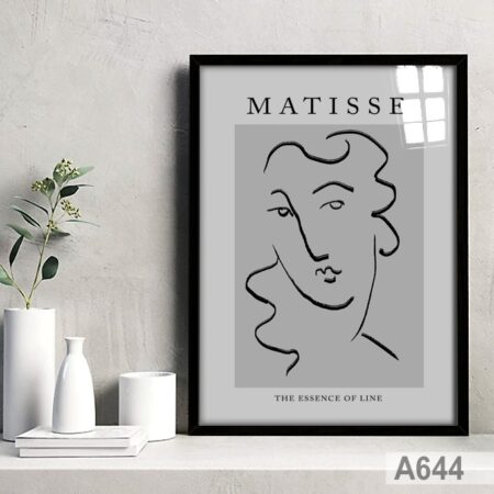 Vente en ligne Tableau Matisse "portrait femme" idée Décoration mode et beauté murales Chic salon & chambre - Noir & Beige, livraison au Maroc depuis Casablanca