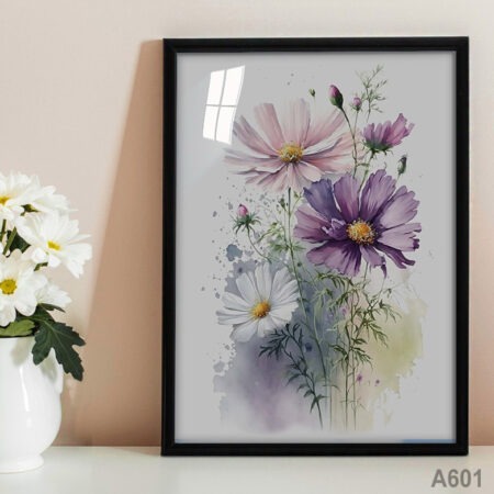 Cadre décoratif mural floral design artistique aux fleurs & idée cadeau pour chambre têtes de lit et séjour لوحة زهور ديكور الجدار