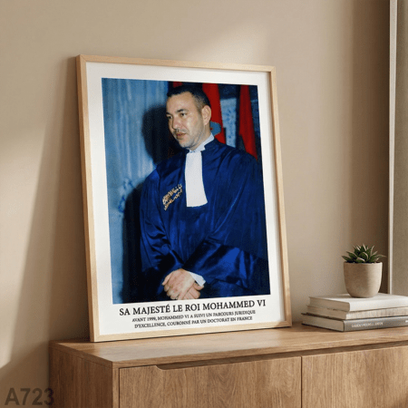 Tableau Mural portrait de SM Roi, décoration cabinet Avocat لوحة قانون و عدالة مكتب محامي