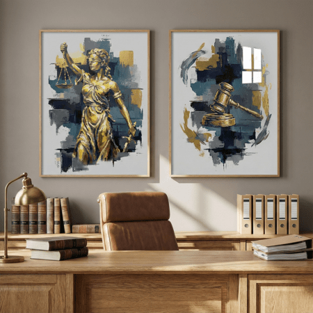 Tableaux Muraux Avocat Abstrait Cadré – Décoration Justice Moderne Bureau Haut de Gamme Maroc