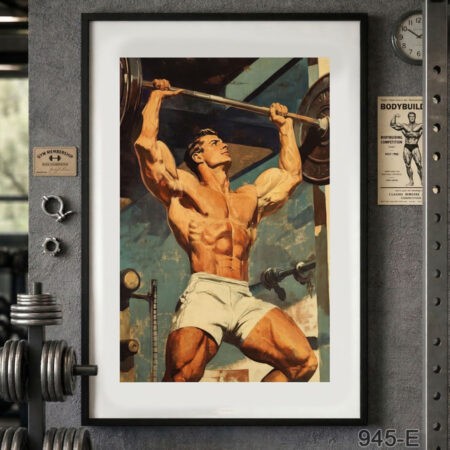 Poster de musculation Tableau décor Gymnastique - Affiches fitness vintage pour salle de sport