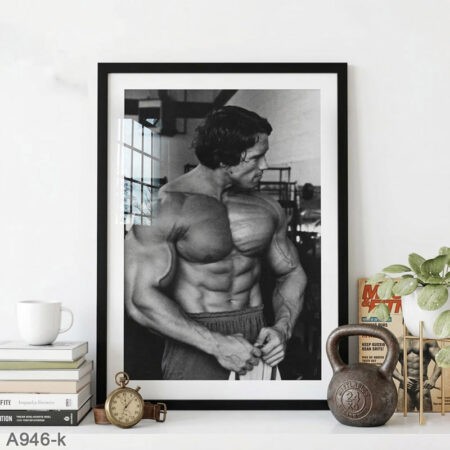 Wall Art Sport : Poster Musculation Vintage Noir & Blanc Classique, Arnold Schwarzenegger – Décoration Murale salle Gym & Fitness Maroc