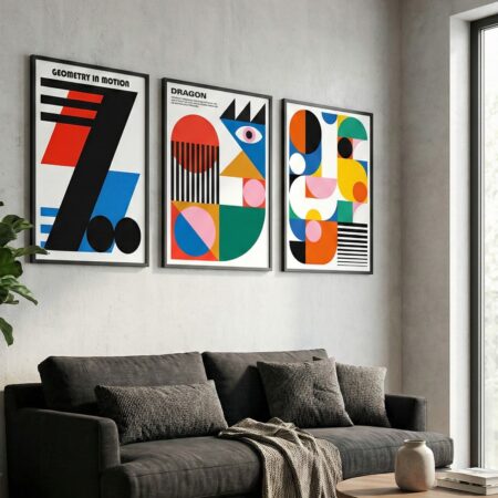 Tableau Design Géométrique  décoration Murale Abstraite & Composition Cubiste Moderne vente en ligne à Casablanca