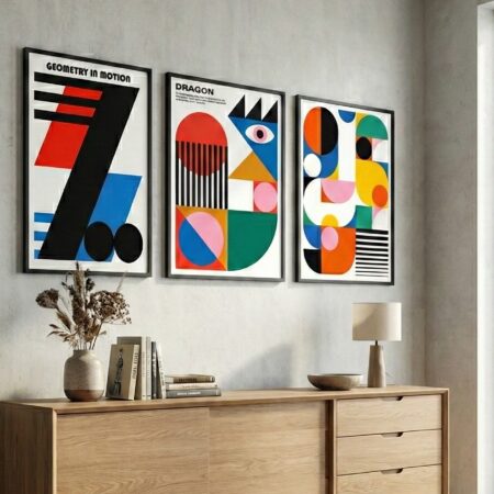 Affiche Design Geometric | tableau décor Murale Abstraite & Composition Cubiste Moderne au Maroc