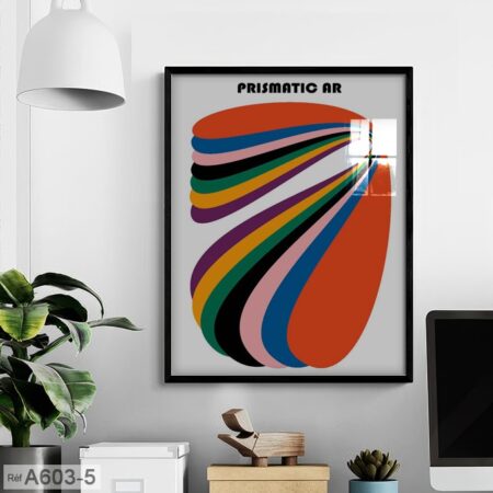 Affiche Design Rétro Prismatic Ar | Tableau Décoration Murale Abstraite Colorée & Vintage, maison et bureau