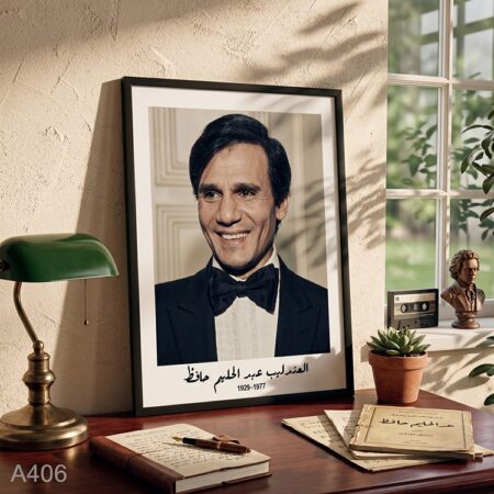 Affiche Abdel Halim Hafez Musicien Artiste Arabe - Tableau Déco Murale Histoire et Vintage لوحة العندليب عبد الحليم حافظ