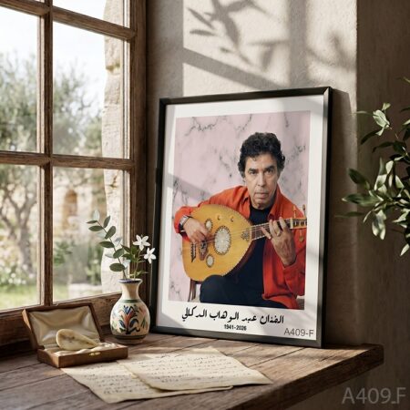 Affiche Abdelwahab Doukkali chanteur & célébrité Marocain - Tableau Décoration Murale vintage bureau & salle, wall framed Poster