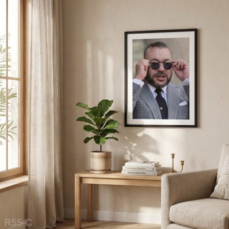 Portrait Roi Mohamed VI sous vitre - Tableau Décoration murale bureau & maison لوحة جدارية صاحب الجلالة الملك محمد السادس  المغرب  