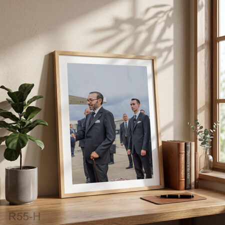 Photo Sa Majesté  le Roi Mohammed VI et du Prince El Hassan – Tableau mural entrée bureau & maison لوحة الملك محمد السادس و الأمير الحسن