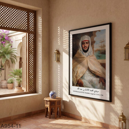 Tableau décoratif 11 : Le Sultan Sidi Mohammed III ben Abdallah - Photo Rois de la dynastie alaouite ملوك الدولة العلوية : سيدي محمد الثالث بن عبد الله