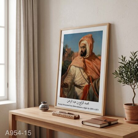 Tableau décoratif 15 : Le Sultan Moulay Mohammed ben Abderrahmane- Photo Rois de la dynastie alaouite ملوك الدولة العلوية : محمد الرابع بن عبد الرحمن