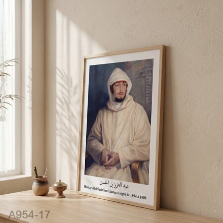 Tableau décoratif 17 : Le Sultan Moulay Abdelaziz ben Hassan - Photo Rois de la dynastie alaouite ملوك الدولة العلوية : المولى عبد العزيز بن الحسن