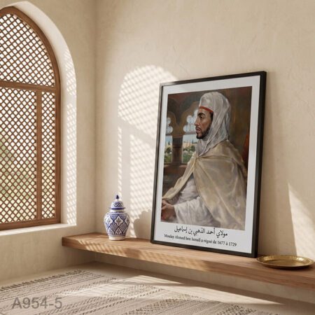 Tableau décoratif 5 : Le Sultan Moulay Ahmed ben Ismaïl - Portrait Rois de la dynastie alaouite ملوك الدولة العلوية : مولاي أحمد الذهبي بن إسماعيل