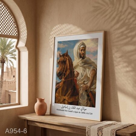 Tableau décoratif 6 : Le Sultan Moulay Ahmed ben Ismaïl - Portrait Rois de la dynastie alaouite ملوك الدولة العلوية : مولاي أحمد الذهبي بن إسماعيل