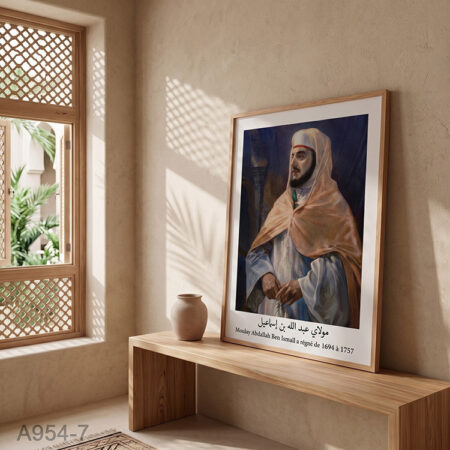 Tableau décoratif 7 : Le Sultan Moulay Abdallah Ben Ismaïl - Portrait Rois de la dynastie alaouite ملوك الدولة العلوية : مولاي عبد الله بن إسماعيل