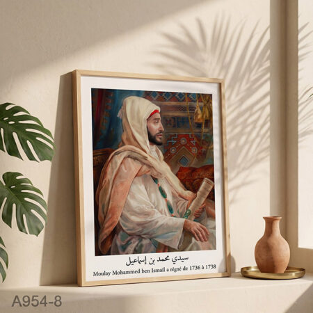 Tableau décoratif 8 : Le Sultan Moulay Mohammed ben Ismaïl - Portrait Rois de la dynastie alaouite ملوك الدولة العلوية : سيدي محمد بن إسماعيل