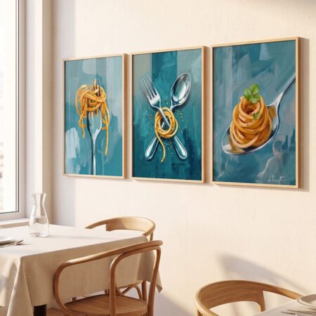 Cadre décoratif Cuisine art Abstrait spaghetti : Tableau mural salle à Manger & Restaurant