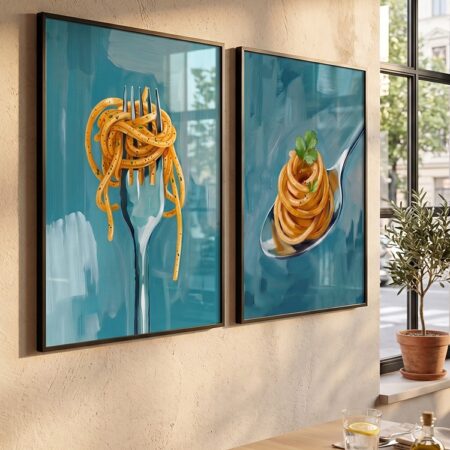 Panneaux décoratifs Cuisine art Abstrait : Tableau mural salle à Manger & Restaurant spaghetti