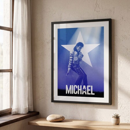 Tableau décor Mural Michael Jackson | Poster Noir et Blanc Encadrée, légende de la Musique de Pop